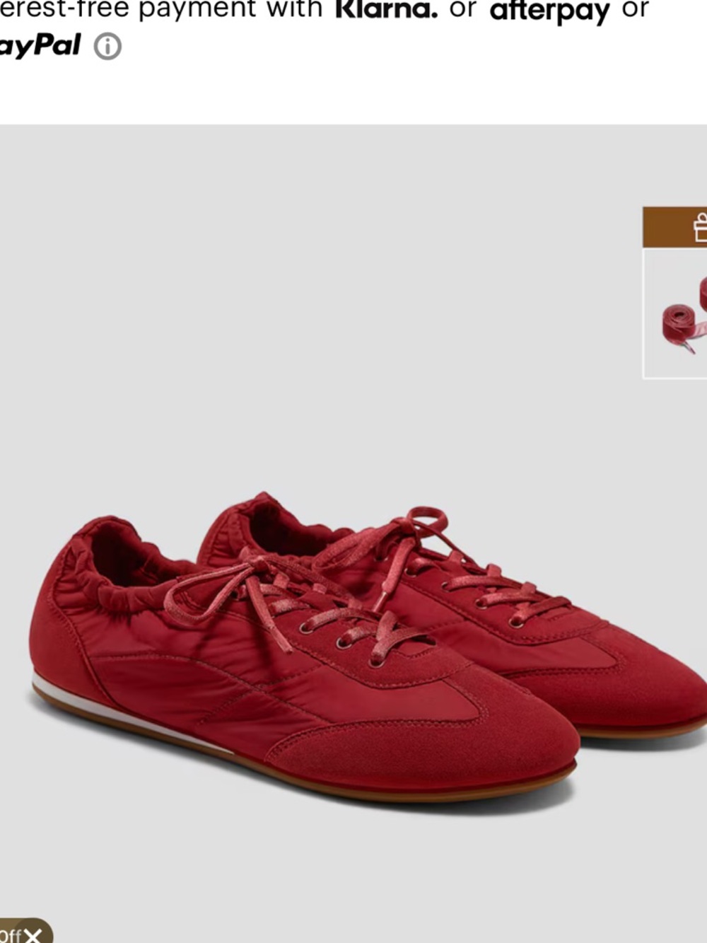 BRAND NEW VIVAIA Jogger Re-Nylon Sneakerina Flats in Red in US 8.5 39.5 EU